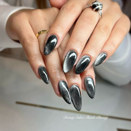 nail mắt mèo màu đen 