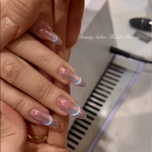 nail tráng gương nail mắt mèo 