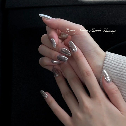 nail tráng gương bạc