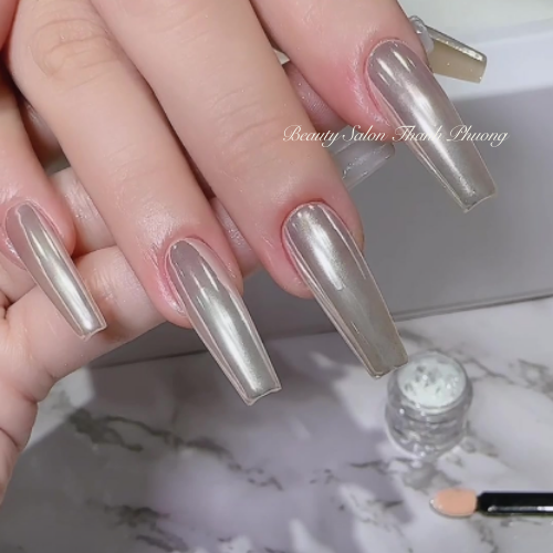 nail tráng gương bạc